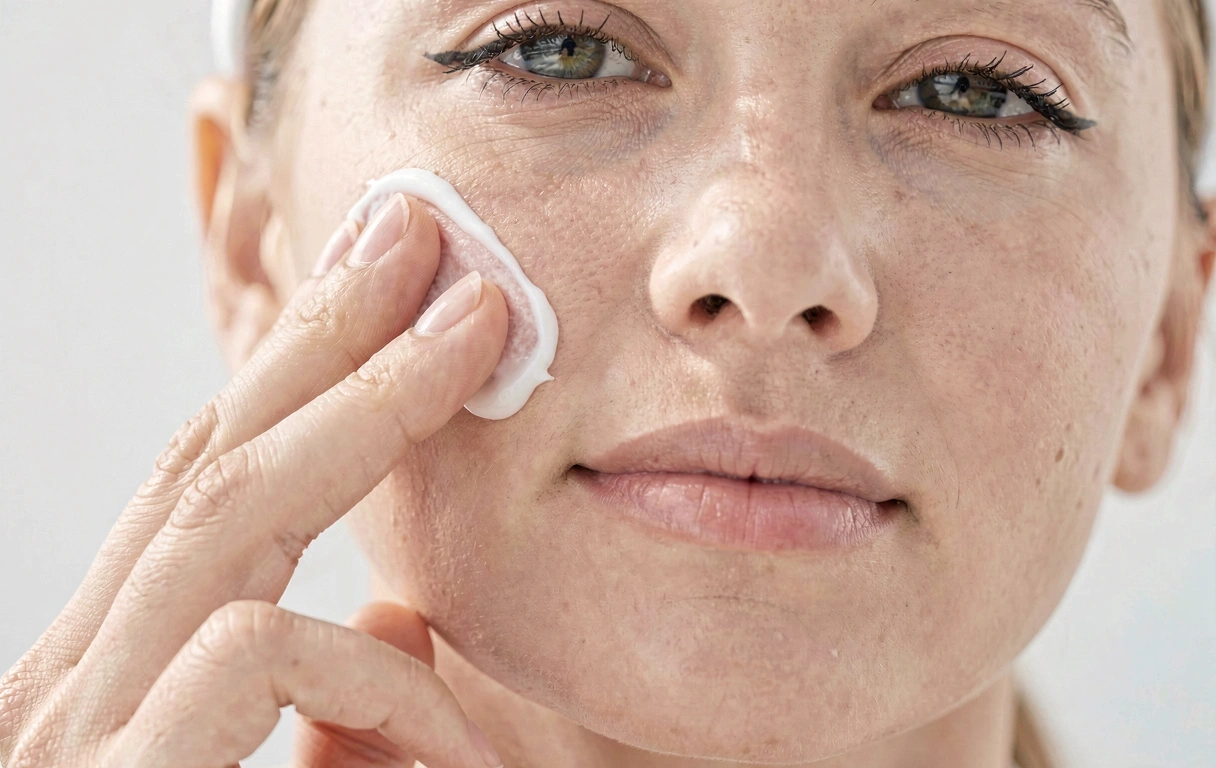 Präzise Anwendung einer dermatologischen Creme